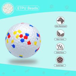 Bola de cão sólido resistente à mordida brinquedos, alta elasticidade, E-TPU Pet Chew Ball, Brinquedo de cachorro interativo não-Squeak, Cães pequenos e grandes - Image 6