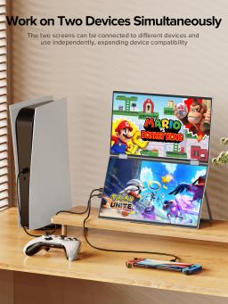 UPERFECT UStation Δ Monitor dobrável de 15,6 "Display portátil duplo Suporte embutido Menu VESA OSD Ajuste livremente a tela com USB C HDMI para laptop PC Mac Phone Monitores dobráveis de pilha dupla estendidos - Image 4