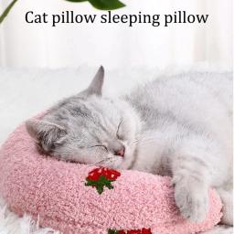 Pequeno travesseiro para gatos, Ultra macio fofo pet calmante brinquedo, Meia rosquinha cuddler para alívio das articulações dormir, melhorar o sono, 1pc - Image 1
