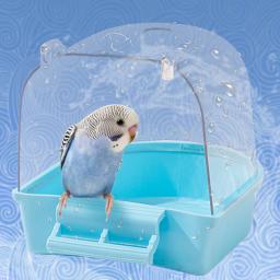 Pet Bird Bath Box Shower, fácil de instalar Water Bowl, Caged Parrot Bathing Tub para pássaros pequenos periquitos e canários - Image 3