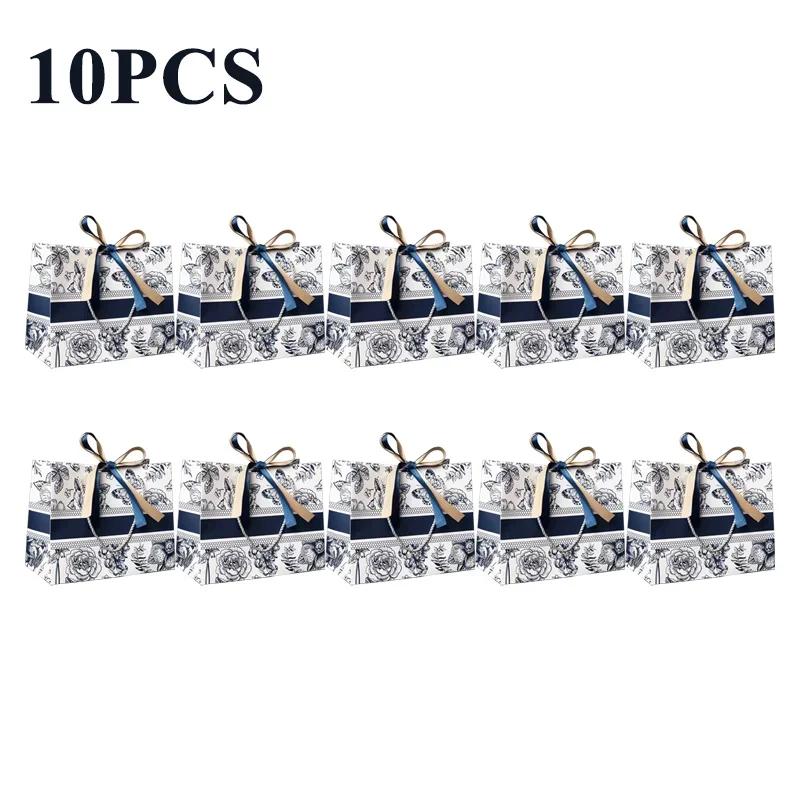 Sacos De Presente Com Fita, Sacos De Papel Floral, Transfronteiriço, Presente De Férias, Sacola De Roupas, Nova Embalagem - Image 1