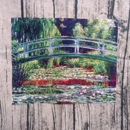 Lona a óleo Monet com pano impresso Sunrise, tecido de algodão puro, tingido à mão DIY, folha artesanal, acessórios para cabeça, decoração dos desenhos animados - Image 6