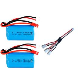 Bateria Recarregável LIPO, 7.4V, 700mAh, 14500, FT007, Barco RC, Lancha rápida, Syma F1, FX059, Aeronave 2s - Image 2