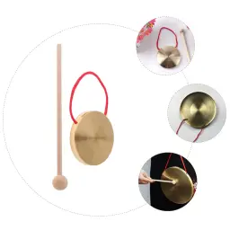 Gongs artesanais de latão, 10cm, instrumentos de percussão de igreja com martelo de jogo redondo, gong chinês, cobre criativo - Image 2