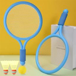 Conjunto raquete tênis infantil, raquete badminton com 2 bolas espuma, 2 badminton para ambientes internos praia, - Image 1