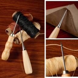 Couro Craft Kit De Costura, Fio Encerado, Mão Quilting, Agulhas, Awl para Iniciante, Reparação De Estofos, Costura - Image 6