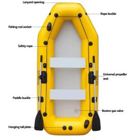 Amarelo PVC Barco Inflável com Air Deck Bottoms Set, 1 a 5 Pessoas, Esportes Aquáticos, Pesca Rio Lago, Rafting Acessório, 0,9mm - Image 2