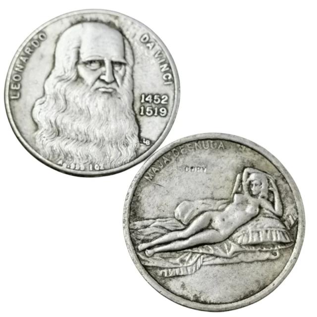 Moeda Comemorativa do Artista Da Vinci em Prata - Homenagem ao Gênio Renacentista (1452-1519)
