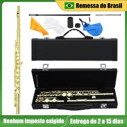 SLADE-C Tone Cupronickel Flauta, Furo Fechado Flauta, Instrumento de Sopros com E Key Case e Luvas, Flauta Peças e Acessórios, 16 - Image 1