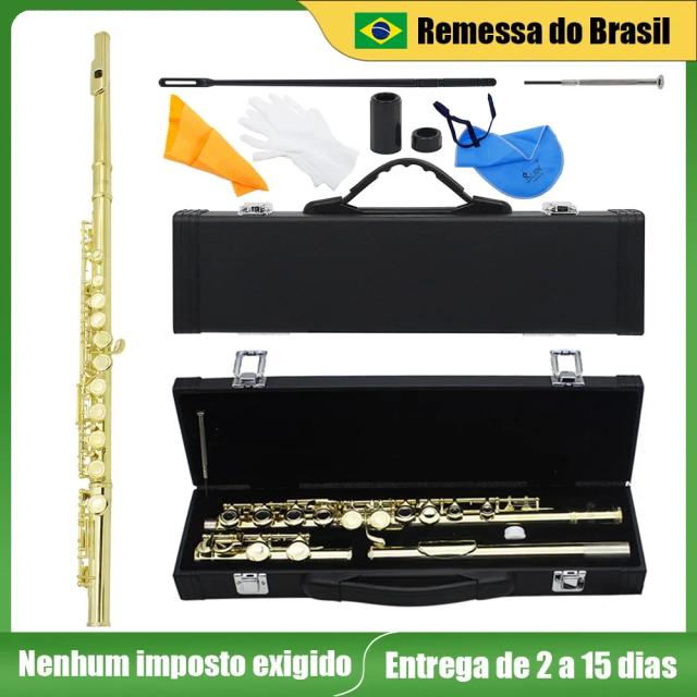 Flauta SLADE-C Tone Cupronickel de 16" com Furo Fechado, Estojo E Key e Luvas - Acessórios Inclusos