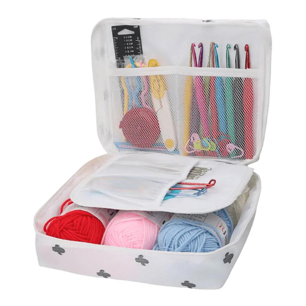 DIY Crochet Kit para iniciantes e adultos, tricô suprimentos, inclui fios, ganchos e mais conjunto de crochê com saco, iniciante - Image 1