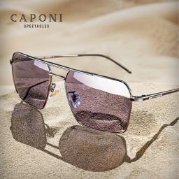 CAPONI óculos polarizados dos homens novos ao ar livre fotocromático condução Ultra luz Titanium óculos de sol UV400 Shades BS8386 - Image 1
