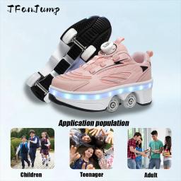 Sapatos de patins de deformação, patins de 4 rodas de fileira dupla, tênis com rodas, dupla finalidade - Image 4
