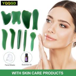 1 pçs gua sha raspagem ferramenta de massagem, resina natural guasha ferramenta ferramentas de massagem conjunto para a cara de volta e pescoço liberação, reduzir a dor muscular - Image 1