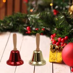Punho de madeira Jingle Bells, Sinos De Mão De Metal, Natal Santa Call Bell, Decoração de Casa Suprimentos, Natal e Presentes de Ano Novo - Image 2