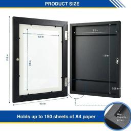 Molduras de arte mutáveis para crianças, moldura magnética, frente aberta, quadro cartaz, foto desenho pinturas, fotos display, decoração de casa - Image 6