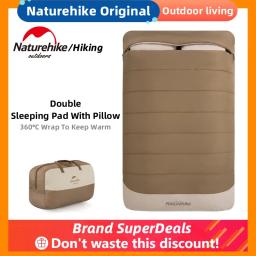 Naturehike Acampamento Saco de dormir com capuz duplo com travesseiro macio e confortável com tudo incluído saco de dormir ao ar livre quente equipamento de acampamento equipamentos de dormir - Image 1