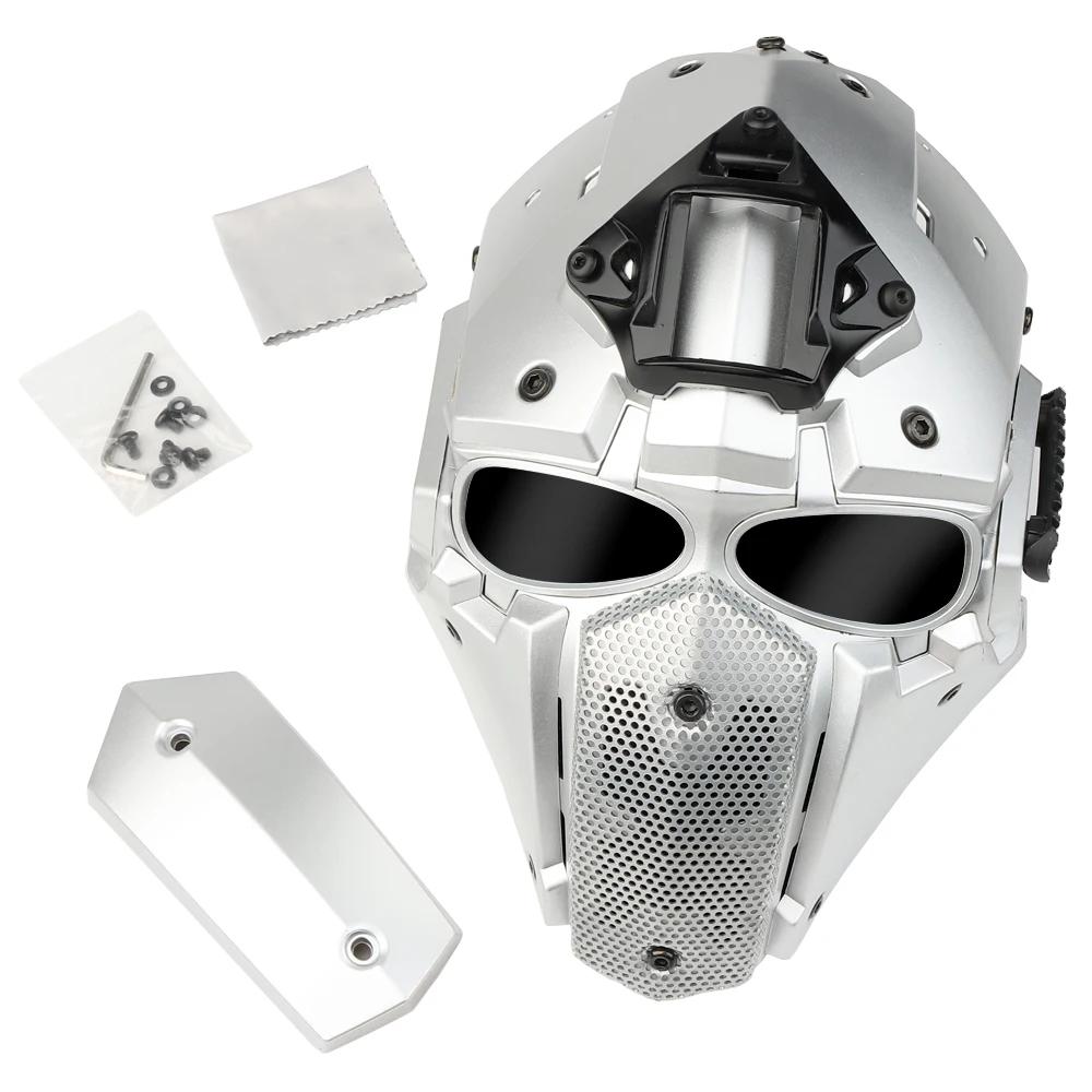 Máscara tática de proteção facial, máscara protetora respirável de metal com tecido antiembaçante para caçar paintball airsoft - Image 1