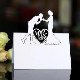 Paper Wedding Table Card, Beijo De Borboleta, Lugar De Mão, Decoração De Festa, Favor, Cartão De Assento De Casamento, 10 Pcs, 20 Pcs, 50Pcs - Image 1