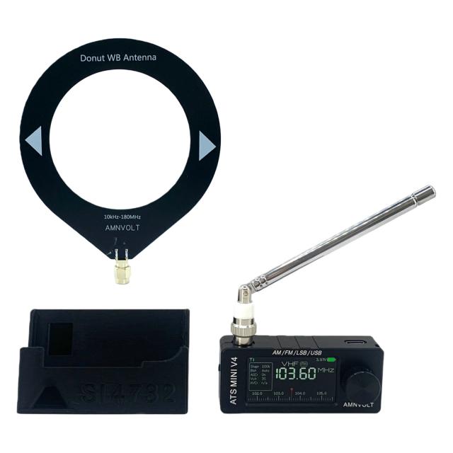 AMNVOLT Rádio V4 ATS MINI DSP Si4732 Tela IPS 1.9 Polegadas