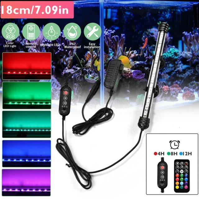 Lâmpada LED Subaquática para Aquários - Iluminação RGB para Plantas e Mergulho, 21 Acessórios Inclusos, UE