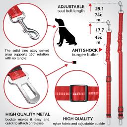 Universal cinto ajustável para gato e cão, veículo elástico e reflexivo, cinto de nylon para pequeno médio e grande cão, acessórios pet - Image 2