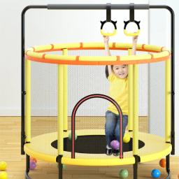 Trampolim interior e exterior com rede protetora para crianças, cama bouncy, barra horizontal, puxar anel, casa - Image 5