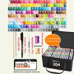 24-262 cores marcadores escova canetas conjunto pintura desenho mangá iluminador material de arte escolar para artista papelaria coreano - Image 6