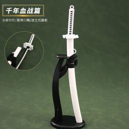 BLEACH-Real Steel Anime Arma Set, Kuchiki Byakuya, Spade Vere, Katana Espada, Samurai Modelo, Chaveiros, 6 pcs - Image 5