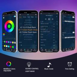 2024 luzes led de fogos de artifício bluetooth inteligente rgb cor luzes de fogos de artifício com sincronização de música led fogos de artifício luzes de fadas app controle de voz - Image 5