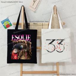 Clair obscur expedição 33 moda impressão lona sacola harajuku estilo jogo amante bolsa de ombro das mulheres dos homens bolsas - Image 1