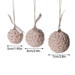 Bolas De Corda De Juta De Algodão Artesanal, Ornamentos Pendurados Para Decorações De Árvore De Natal, Presente De Charme Rústico, 3Pcs - Image 6