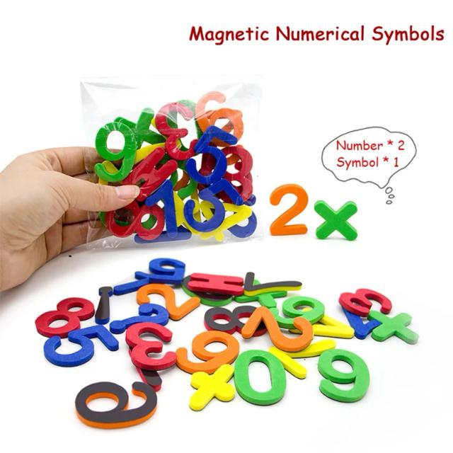 Letras Magnéticas ABC 123 Plástico EVA 52 Peças Brinquedo Educacional