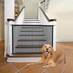 Pet Folding Malha Respirável Playpen, Dog Cerca de Segurança, Rede Isolada, Escadas Portão, Cão Barreira, 4Pcs Gancho, Novo - Image 2