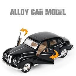 Modelo de carro diecast vintage, réplica miniatura do veículo, clássico puxar para trás, liga, coleção, decorar presentes, criança, 1:32 - Image 4
