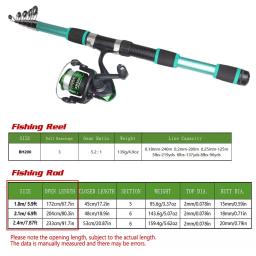 Santaking vara de pesca telescópica e carretel kit 1.8m 2.1m vara telescópica com 5.2:1 3bb carretel de pesca arrastar máximo 5kg combinação de pesca - Image 4