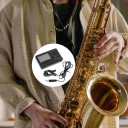 Afinador de trompete compacto, clarinete, saxofone universal, durável, ukulele, sintonizadores cromáticos, fornecimento de resina abs preta - Image 4