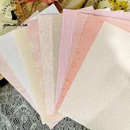 Panalisa Papel Cartão Craft, Cores Misturadas, Tecido Rosa Papel Textura, Pacote de Cartões Premium extravagante, Peso leve, A5, 10 Folhas - Image 1