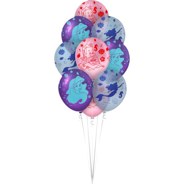 Bexigas de Festa Pequena Sereia Ariel 12 Polegadas - Pacote com 10 Unidades Premium