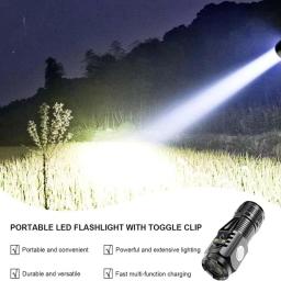 Mini Lanterna LED Recarregável, Luz Forte, Multi Funcional, Longo Alcance, Portátil, Ao ar livre, Casa, Cap Clip - Image 4