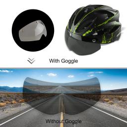 PEMILA-Capacete de Ciclismo Integralmente Moldado para Homens e Mulheres, Capacete Ultraleve de Bicicleta, Capacete de Motocicleta com Óculos Magnéticos - Image 4