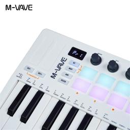 M-VAVE-MIDI Teclado de Controle, Mini USB Pad, 25 Key Midi Controller, 16 RGB Drum Pads, 8 Botões, Música, Notebook, SMK-25 II - Image 3