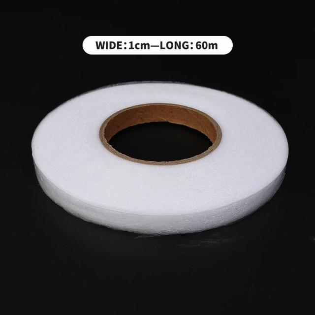 Interlining Dupla Face Adesivo para Costura DIY - Fita de Hem 60m para Artesanato com Tecido Não Tecido