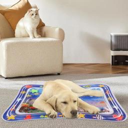 Tapete de jogo sensorial para animal de estimação, Esteira inflável para gato e cachorro, Tema do oceano, Tapete espessado com peixe - Image 3