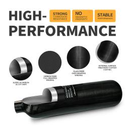 Tuxing-Fibra De Carbono Cilindro com Válvula Reguladora, Garrafa De Ar Comprimido, Tanque HPA para Mergulho, 300Bar, 1.2 L, 4500Psi, M18 * 1.5 - Image 5