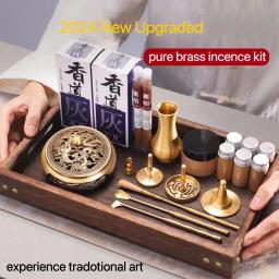 Kit De Fabricação De Incenso De Latão Zen Tradicional, Fragrância De Mão Portátil, Ferramentas De Molde De Selo Em Pó, Queimador De Incenso Antigo, Acessórios DIY - Image 1