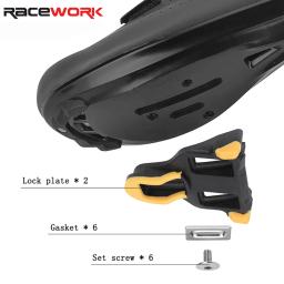 Racework pedal de bicicleta de estrada, pedais de travamento de bicicleta de nylon, presilhas de rolamento, pedal sem clipe para sistema spd sl com placa de travamento - Image 4