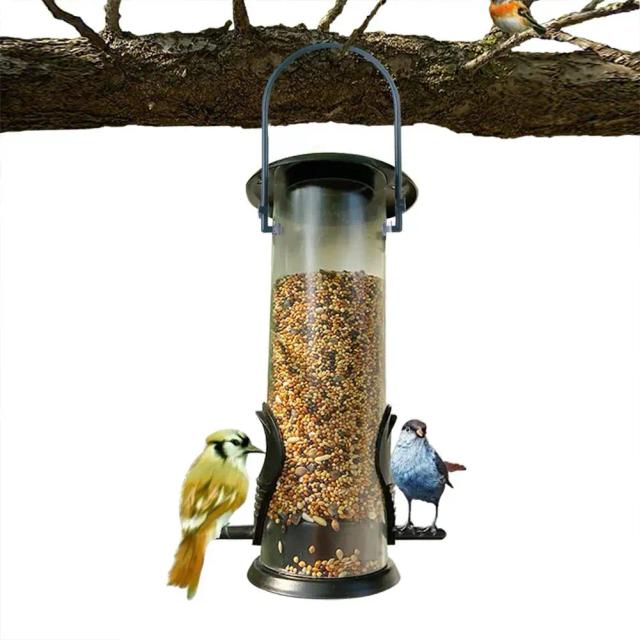 Dispensador Automático de Alimentos para Aves: Pássaro Alimentador Pendural para Varanda e Área Externa