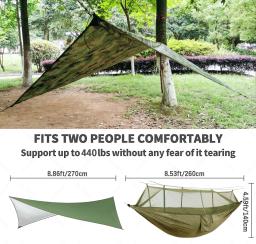 Anti-outdoor camping rede com mosquiteiro e chuva tenda, equipamentos de sobrevivência, suprimentos portáteis - Image 3
