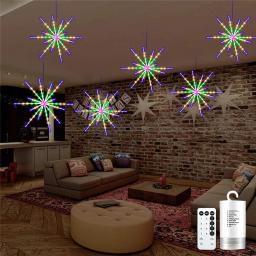2023 anos novos led fogos de artifício luzes da corda meteoro lâmpada alimentado por bateria para festa de natal casamento decoração interior ao ar livre - Image 5